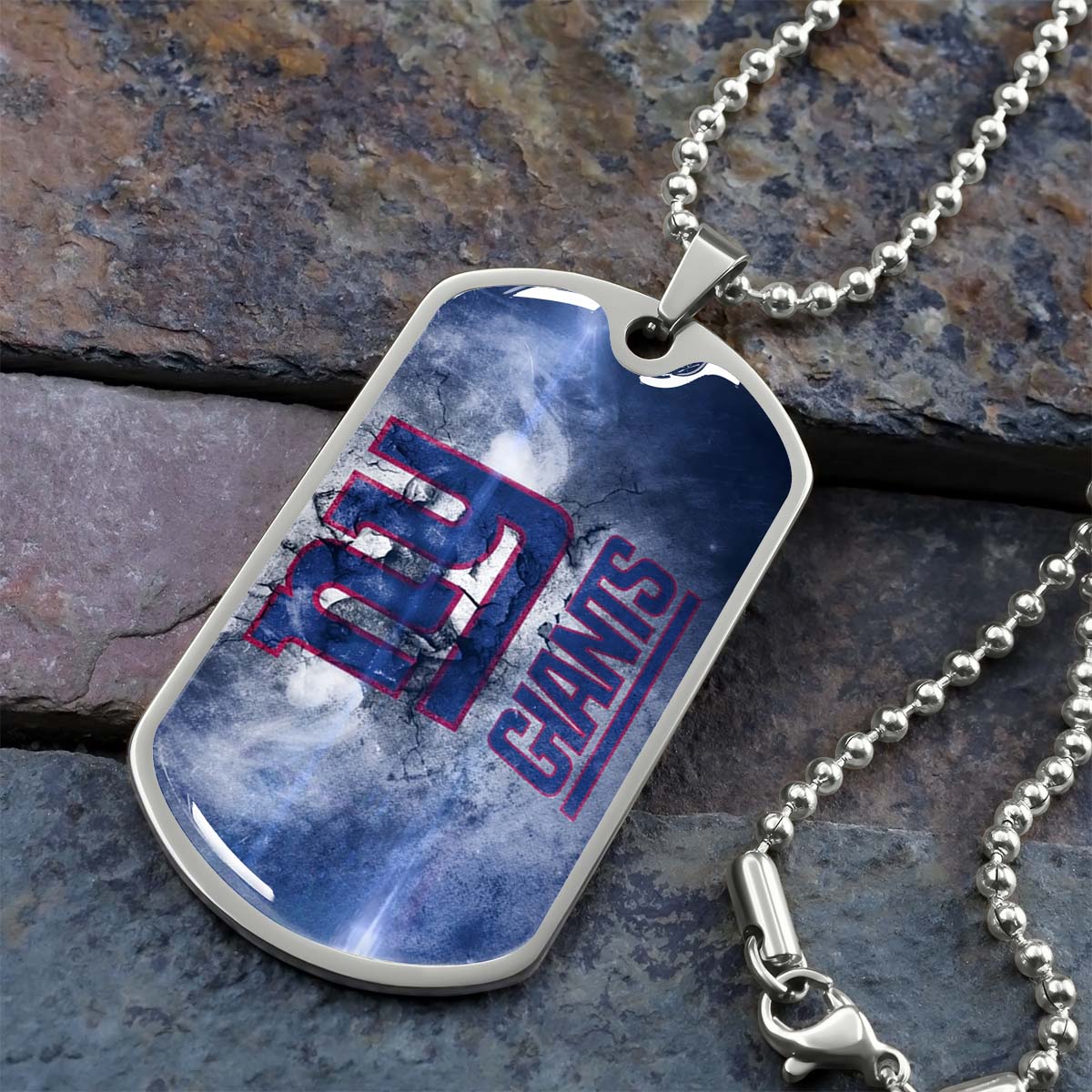 American Football - AFD072 - New York Giants - NFL Football Team - American Football Dog Tag - Military Ball Chain - Luxury Dog Tag