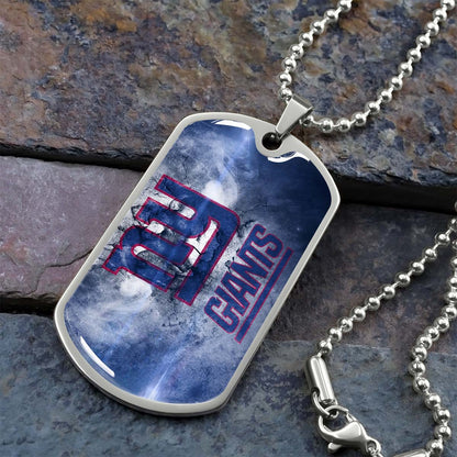 American Football - AFD072 - New York Giants - NFL Football Team - American Football Dog Tag - Military Ball Chain - Luxury Dog Tag