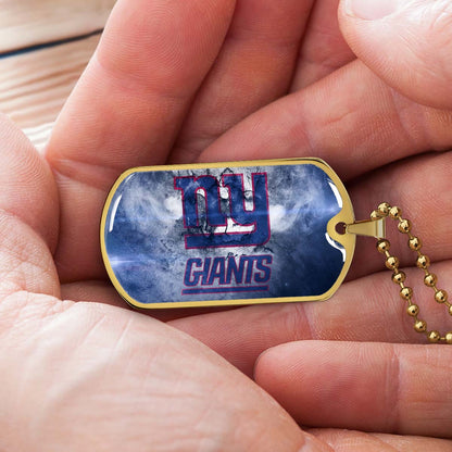 American Football Dog Tag Necklace - AFD072 - New York Giants - NFL Teams - Military Ball Chain
