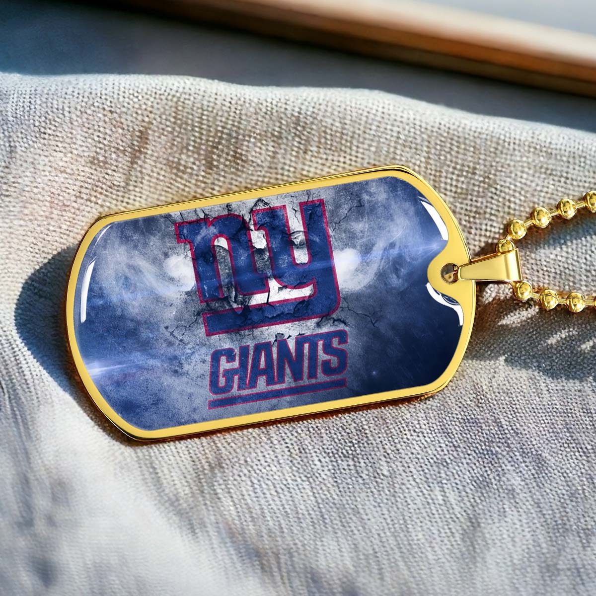 American Football Dog Tag Necklace - AFD072 - New York Giants - NFL Teams - Military Ball Chain