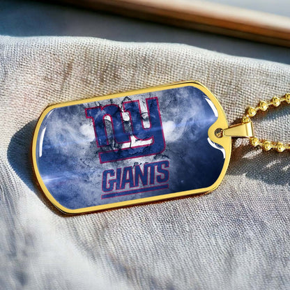 American Football Dog Tag Necklace - AFD072 - New York Giants - NFL Teams - Military Ball Chain