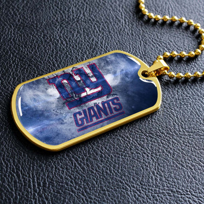 American Football - AFD072 - New York Giants - NFL Football Team - American Football Dog Tag - Military Ball Chain - Luxury Dog Tag