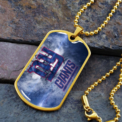 American Football - AFD072 - New York Giants - NFL Football Team - American Football Dog Tag - Military Ball Chain - Luxury Dog Tag