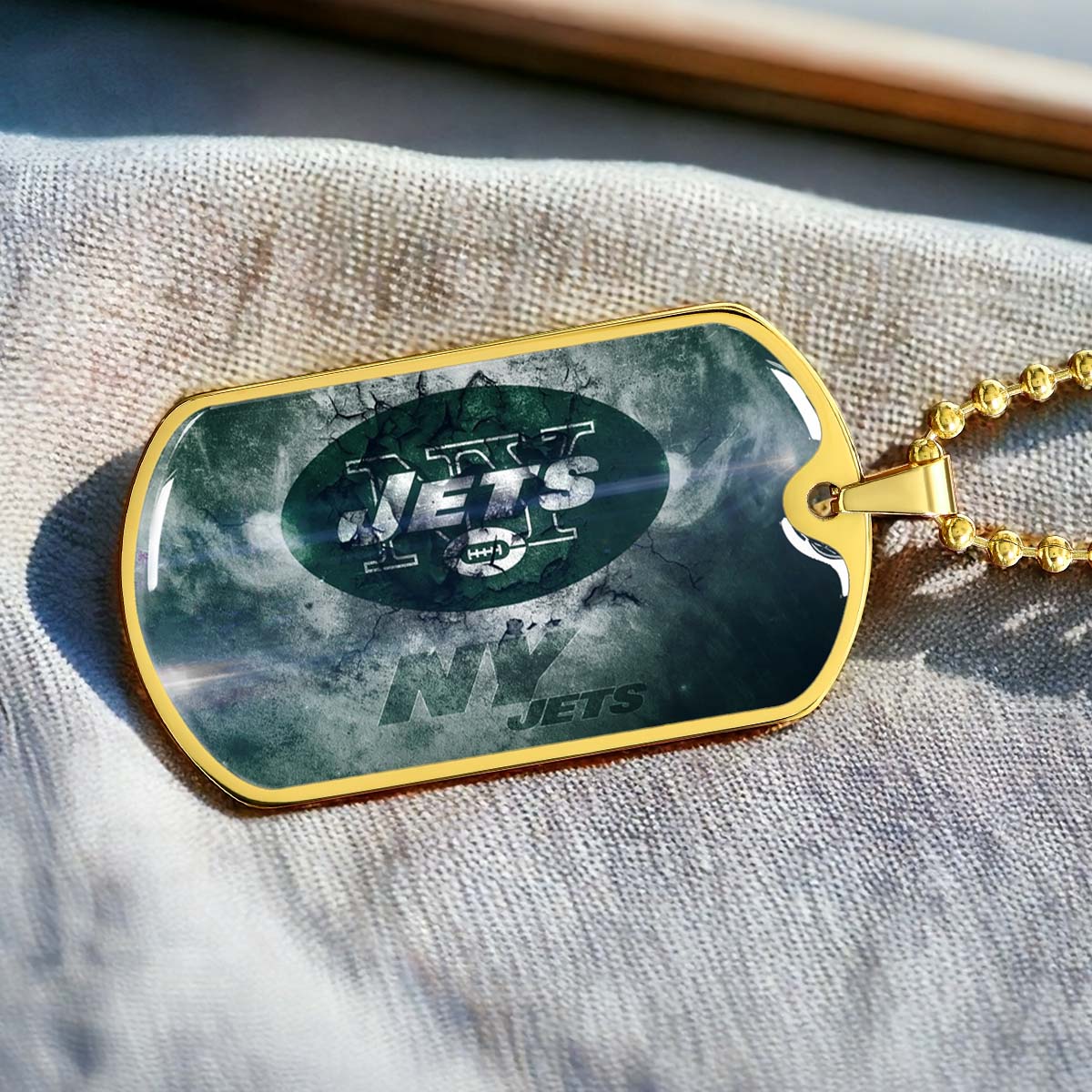 American Football - AFD073 - New York Jets - NFL Football Team - American Football Dog Tag - Military Ball Chain - Luxury Dog Tag