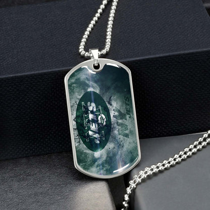 American Football - AFD073 - New York Jets - NFL Football Team - American Football Dog Tag - Military Ball Chain - Luxury Dog Tag