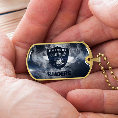 American Football - AFD074 - Oakland Raiders - NFL Football Team - American Football Dog Tag - Military Ball Chain - Luxury Dog Tag