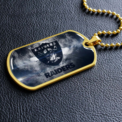 American Football - AFD074 - Oakland Raiders - NFL Football Team - American Football Dog Tag - Military Ball Chain - Luxury Dog Tag