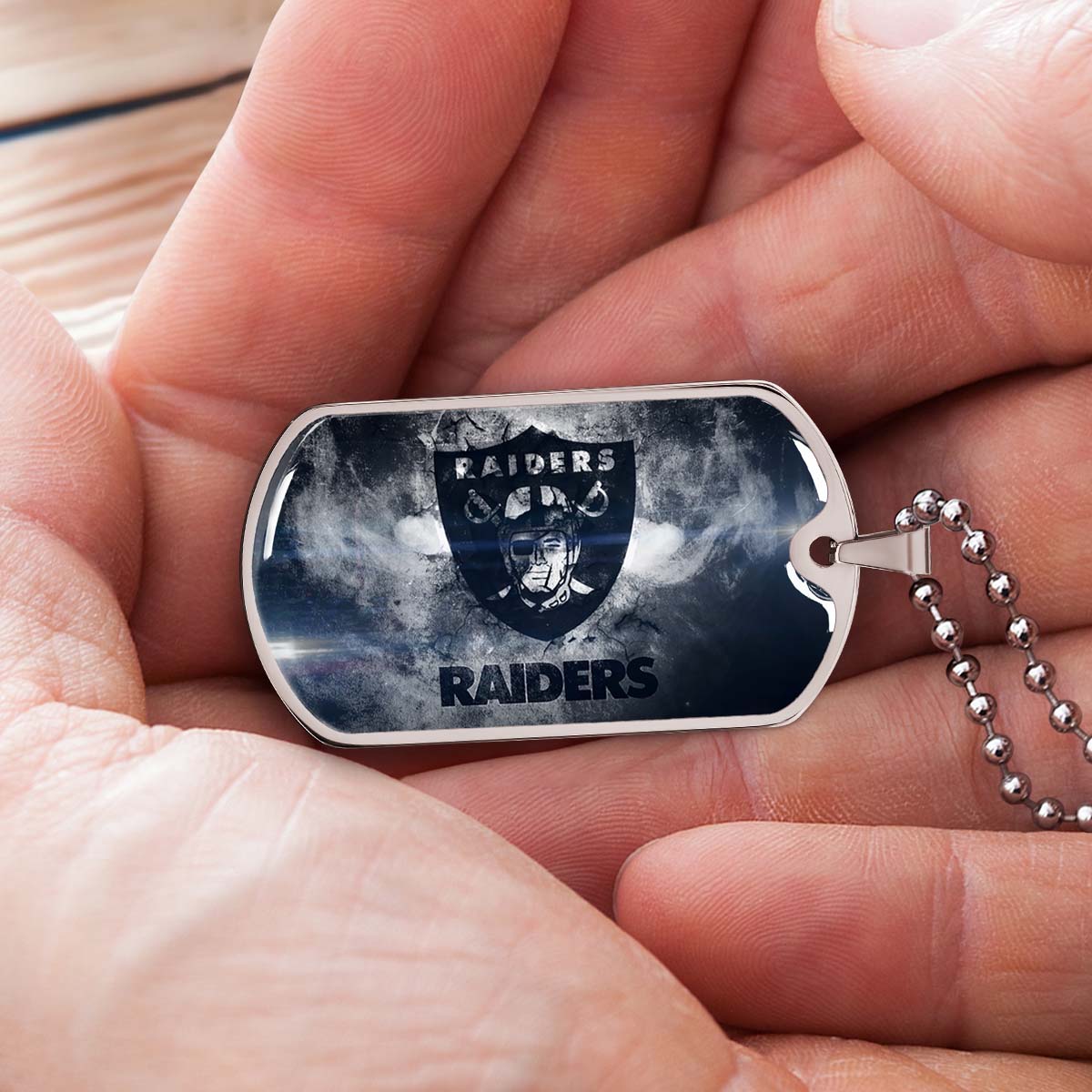 American Football - AFD074 - Oakland Raiders - NFL Football Team - American Football Dog Tag - Military Ball Chain - Luxury Dog Tag