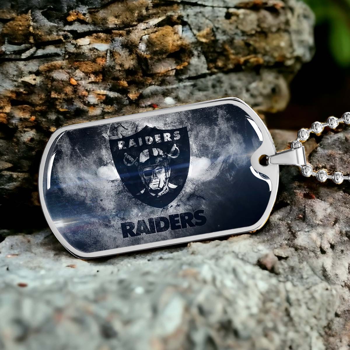 American Football - AFD074 - Oakland Raiders - NFL Football Team - American Football Dog Tag - Military Ball Chain - Luxury Dog Tag