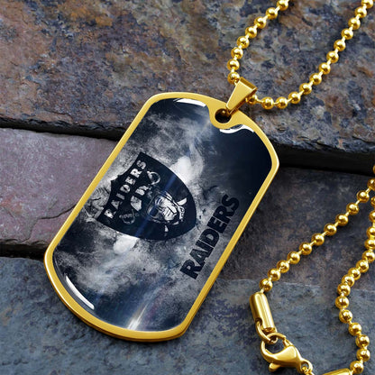 American Football - AFD074 - Oakland Raiders - NFL Football Team - American Football Dog Tag - Military Ball Chain - Luxury Dog Tag