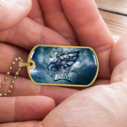 American Football - AFD075 - Philadelphia Eagles - NFL Football Team - American Football Dog Tag - Military Ball Chain - Luxury Dog Tag