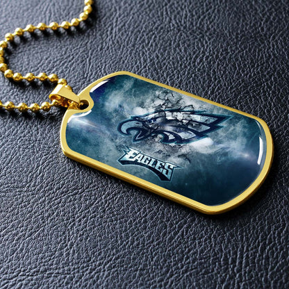 American Football - AFD075 - Philadelphia Eagles - NFL Football Team - American Football Dog Tag - Military Ball Chain - Luxury Dog Tag