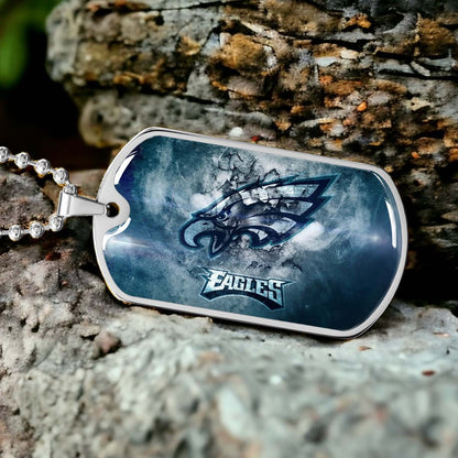 American Football - AFD075 - Philadelphia Eagles - NFL Football Team - American Football Dog Tag - Military Ball Chain - Luxury Dog Tag