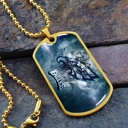 American Football - AFD075 - Philadelphia Eagles - NFL Football Team - American Football Dog Tag - Military Ball Chain - Luxury Dog Tag