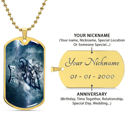 American Football - AFD075 - Philadelphia Eagles - NFL Football Team - American Football Dog Tag - Military Ball Chain - Luxury Dog Tag