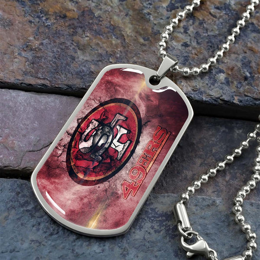 American Football - AFD078 - San Francisco 49ers - NFL Football Team - American Football Dog Tag - Military Ball Chain - Luxury Dog Tag