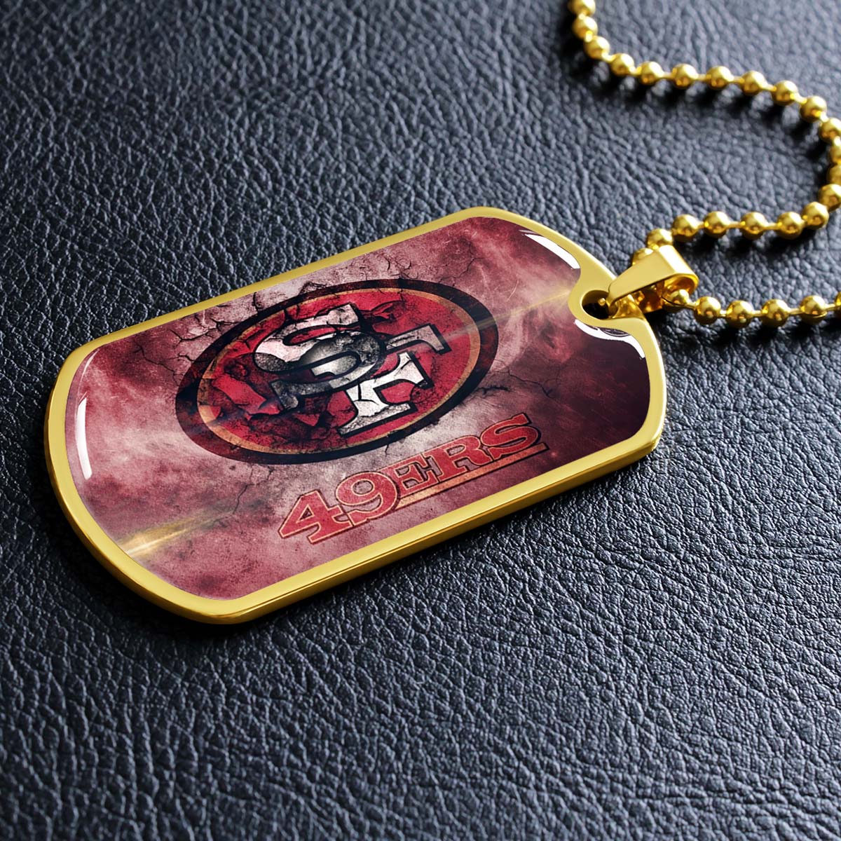 American Football - AFD078 - San Francisco 49ers - NFL Football Team - American Football Dog Tag - Military Ball Chain - Luxury Dog Tag