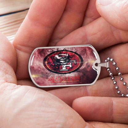 American Football - AFD078 - San Francisco 49ers - NFL Football Team - American Football Dog Tag - Military Ball Chain - Luxury Dog Tag