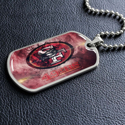 American Football - AFD078 - San Francisco 49ers - NFL Football Team - American Football Dog Tag - Military Ball Chain - Luxury Dog Tag