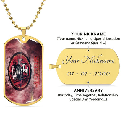 American Football - AFD078 - San Francisco 49ers - NFL Football Team - American Football Dog Tag - Military Ball Chain - Luxury Dog Tag