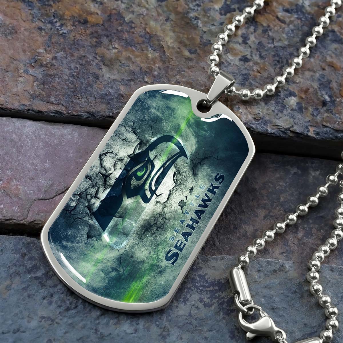 American Football - AFD079 - Seattle Seahawks - NFL Football Team - American Football Dog Tag - Military Ball Chain - Luxury Dog Tag