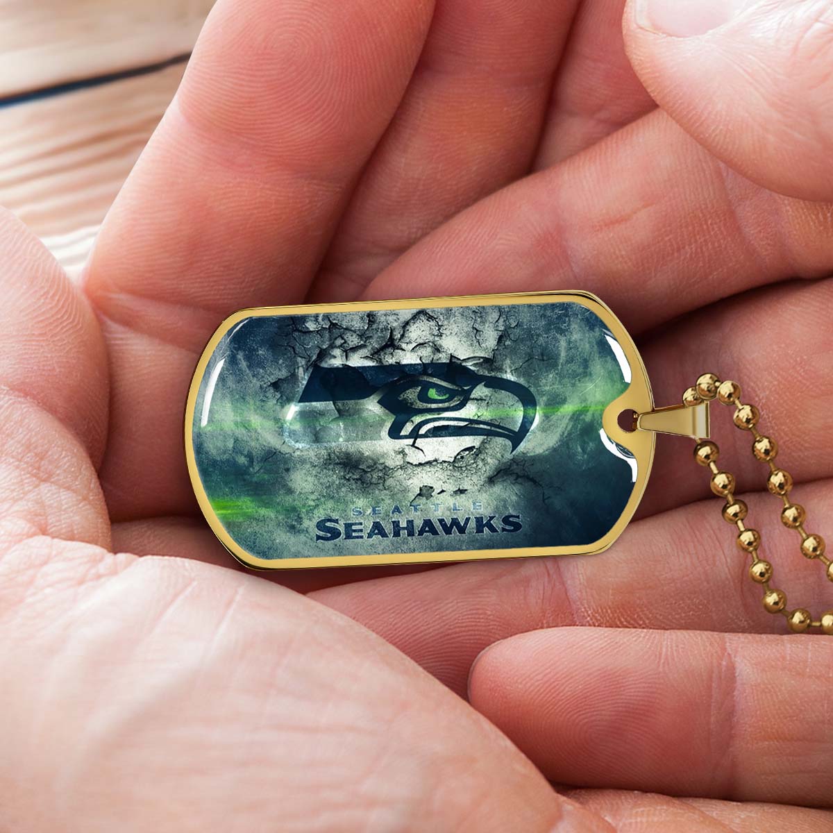 American Football - AFD079 - Seattle Seahawks - NFL Football Team - American Football Dog Tag - Military Ball Chain - Luxury Dog Tag