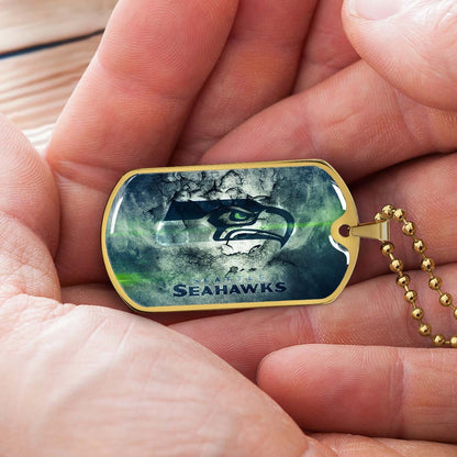 American Football - AFD079 - Seattle Seahawks - NFL Football Team - American Football Dog Tag - Military Ball Chain - Luxury Dog Tag