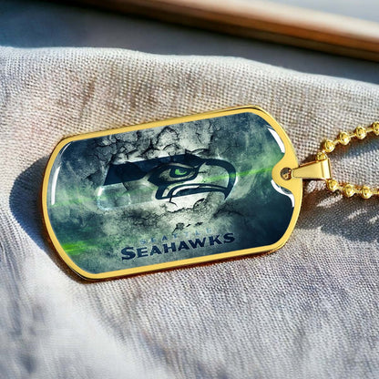 American Football - AFD079 - Seattle Seahawks - NFL Football Team - American Football Dog Tag - Military Ball Chain - Luxury Dog Tag
