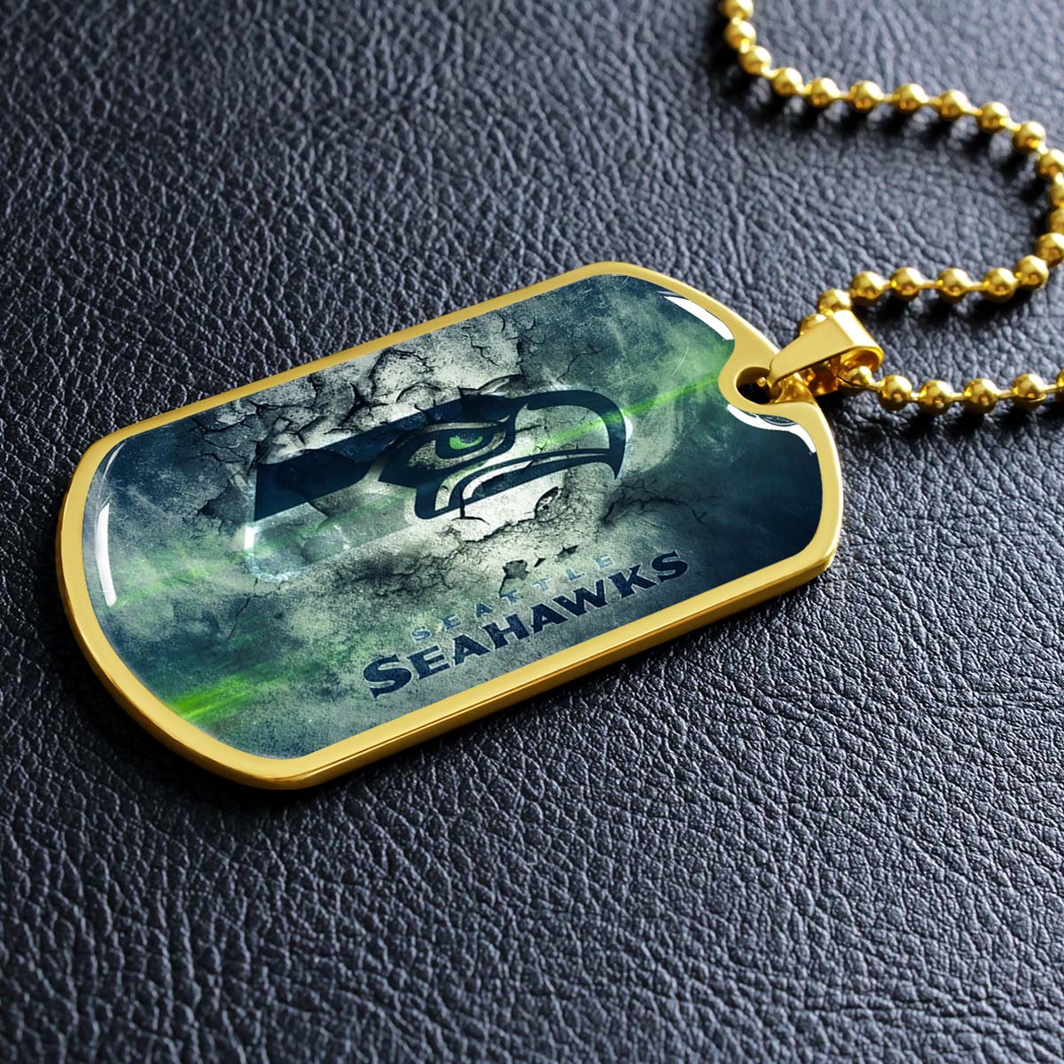 American Football - AFD079 - Seattle Seahawks - NFL Football Team - American Football Dog Tag - Military Ball Chain - Luxury Dog Tag