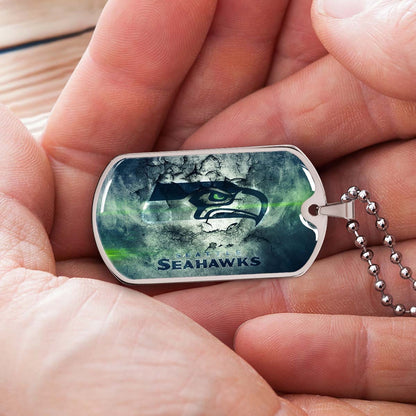 American Football - AFD079 - Seattle Seahawks - NFL Football Team - American Football Dog Tag - Military Ball Chain - Luxury Dog Tag