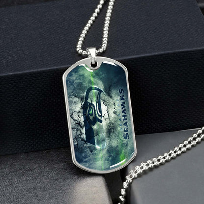 American Football - AFD079 - Seattle Seahawks - NFL Football Team - American Football Dog Tag - Military Ball Chain - Luxury Dog Tag