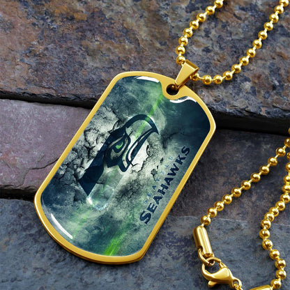 American Football - AFD079 - Seattle Seahawks - NFL Football Team - American Football Dog Tag - Military Ball Chain - Luxury Dog Tag