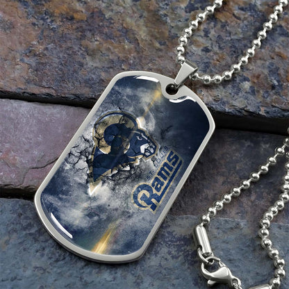 American Football - AFD080 - St.Louis Rams - NFL Football Team - American Football Dog Tag - Military Ball Chain - Luxury Dog Tag