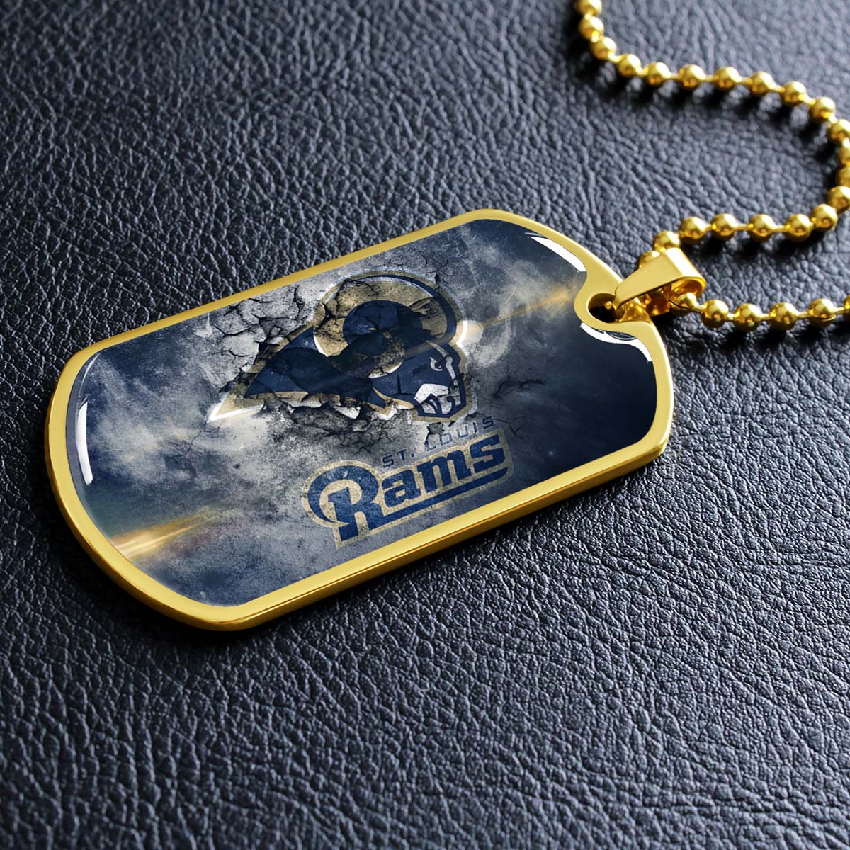 American Football - AFD080 - St.Louis Rams - NFL Football Team - American Football Dog Tag - Military Ball Chain - Luxury Dog Tag