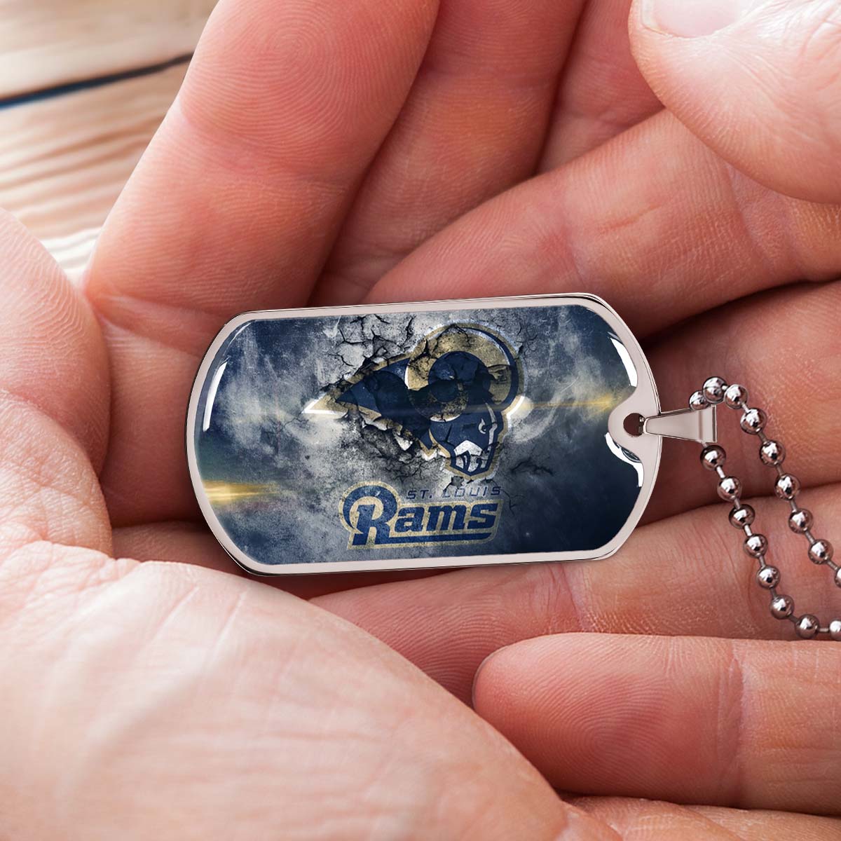 American Football - AFD080 - St.Louis Rams - NFL Football Team - American Football Dog Tag - Military Ball Chain - Luxury Dog Tag