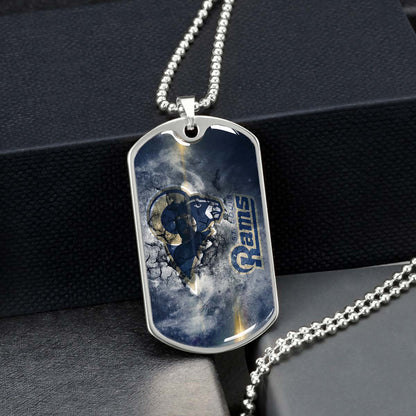 American Football - AFD080 - St.Louis Rams - NFL Football Team - American Football Dog Tag - Military Ball Chain - Luxury Dog Tag
