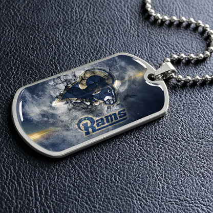 American Football - AFD080 - St.Louis Rams - NFL Football Team - American Football Dog Tag - Military Ball Chain - Luxury Dog Tag