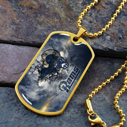American Football - AFD080 - St.Louis Rams - NFL Football Team - American Football Dog Tag - Military Ball Chain - Luxury Dog Tag