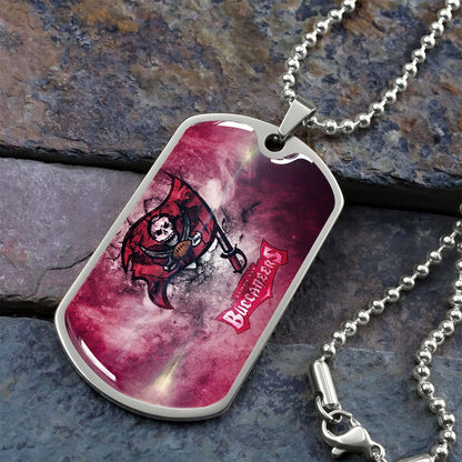 American Football - AFD081 - Tampa Bay Buccaneers - NFL Football Team - American Football Dog Tag - Military Ball Chain - Luxury Dog Tag