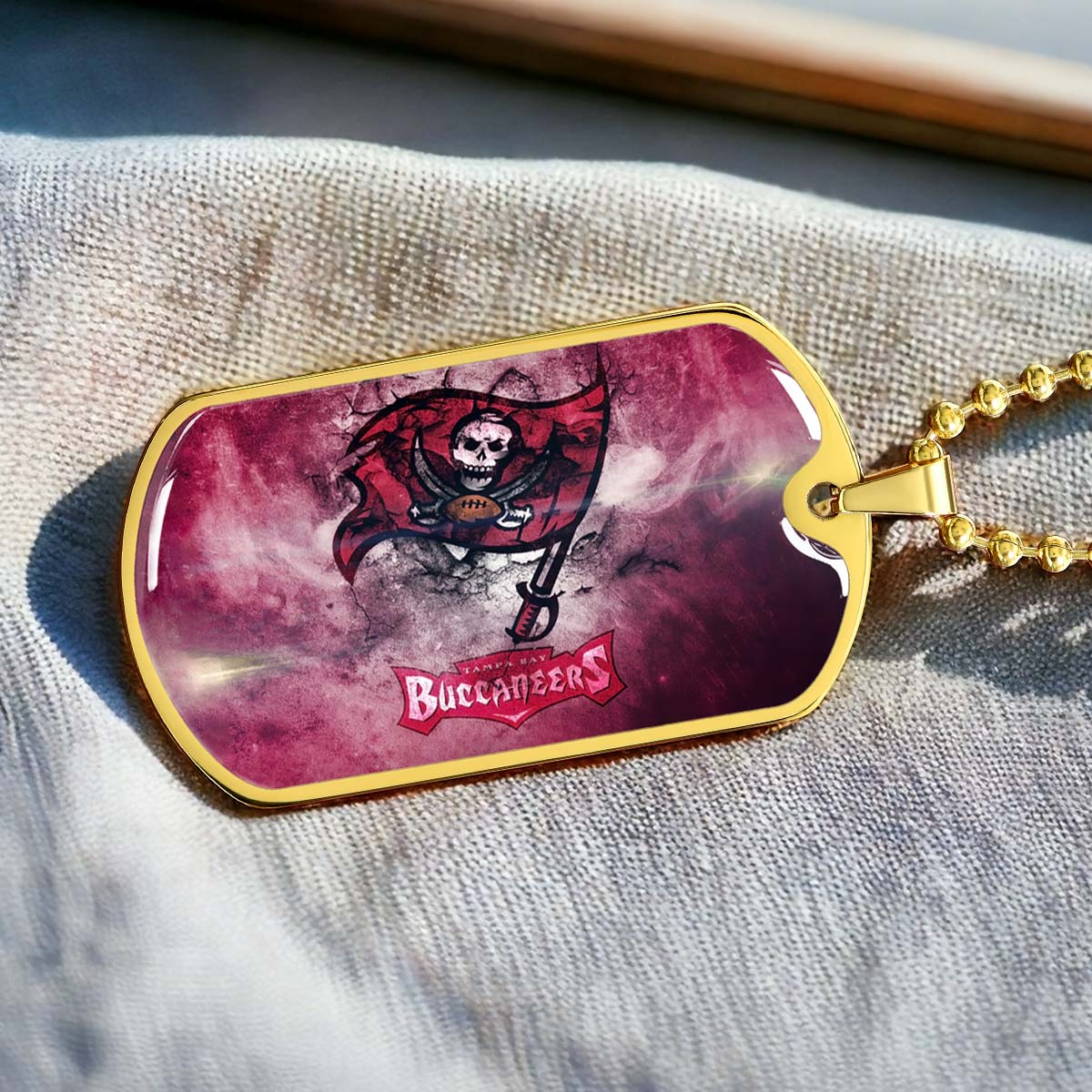 American Football - AFD081 - Tampa Bay Buccaneers - NFL Football Team - American Football Dog Tag - Military Ball Chain - Luxury Dog Tag