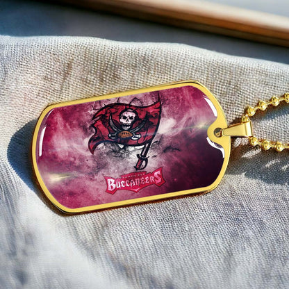 American Football - AFD081 - Tampa Bay Buccaneers - NFL Football Team - American Football Dog Tag - Military Ball Chain - Luxury Dog Tag
