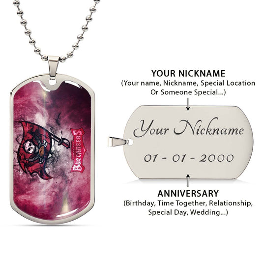 American Football Dog Tag Necklace - AFD081 - Tampa Bay Buccaneers - NFL Teams - Military Ball Chain