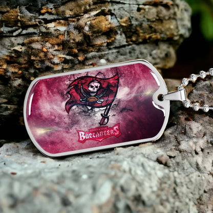 American Football - AFD081 - Tampa Bay Buccaneers - NFL Football Team - American Football Dog Tag - Military Ball Chain - Luxury Dog Tag