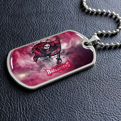 American Football - AFD081 - Tampa Bay Buccaneers - NFL Football Team - American Football Dog Tag - Military Ball Chain - Luxury Dog Tag