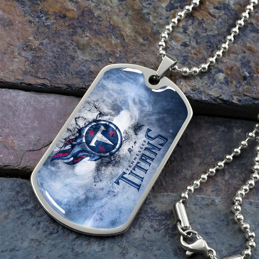 American Football - AFD082 - Tennessee Titans - NFL Football Team - American Football Dog Tag - Military Ball Chain - Luxury Dog Tag