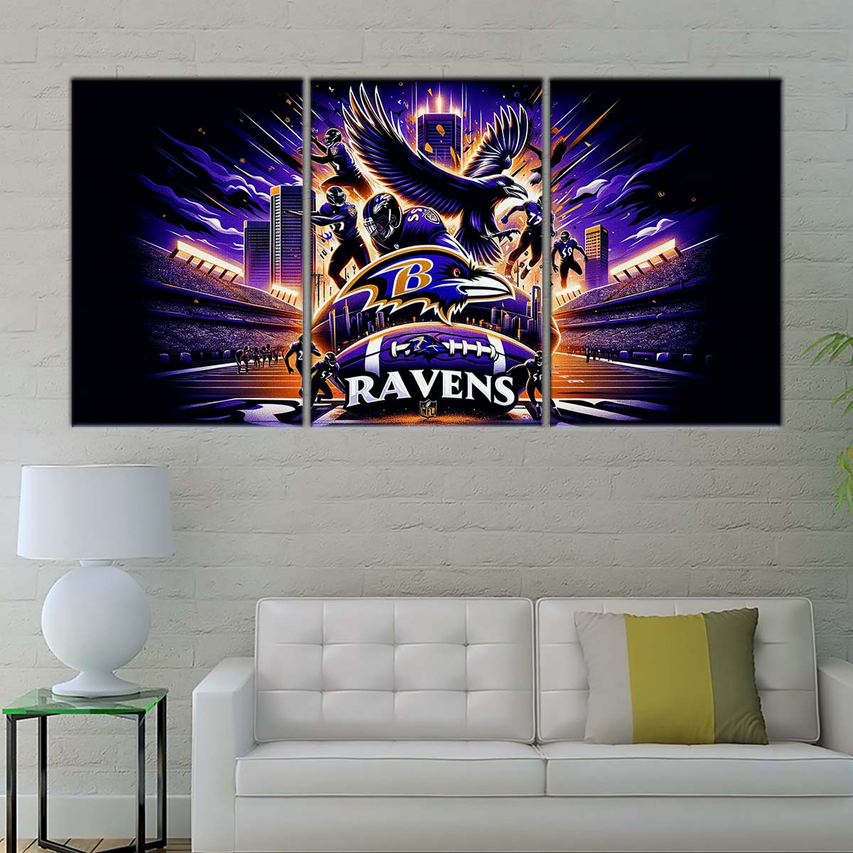 American Football Canvas Wall Art - AF5167 - Baltimore Ravens - NFL Super Bowl Spirit