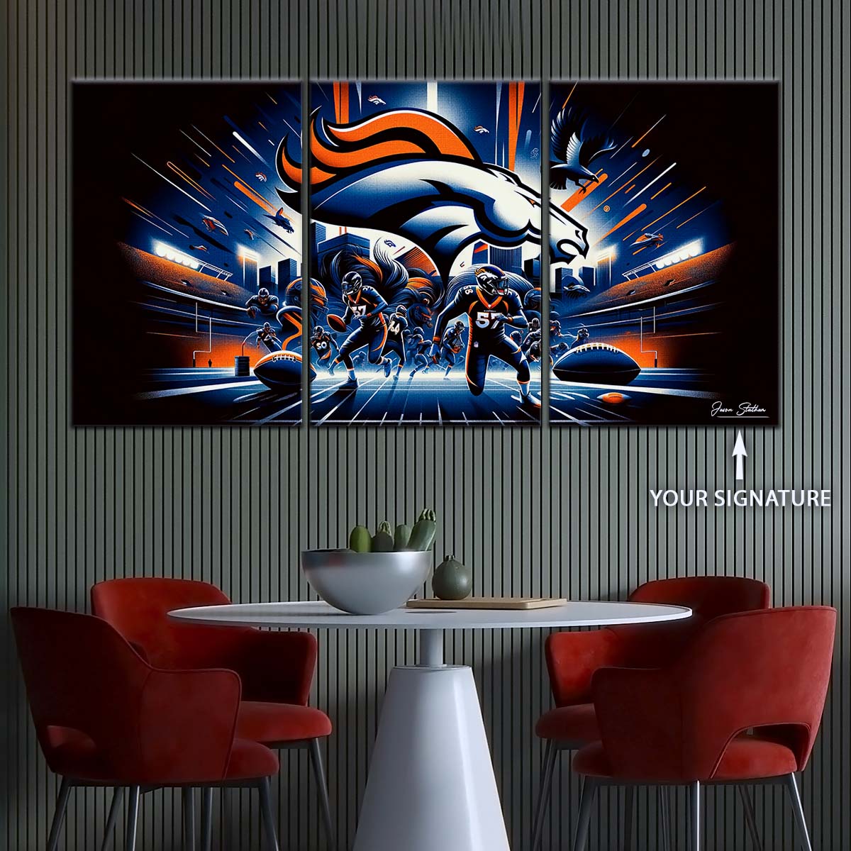 American Football Canvas Wall Art - AF5176 - Denver Broncos - NFL Teams