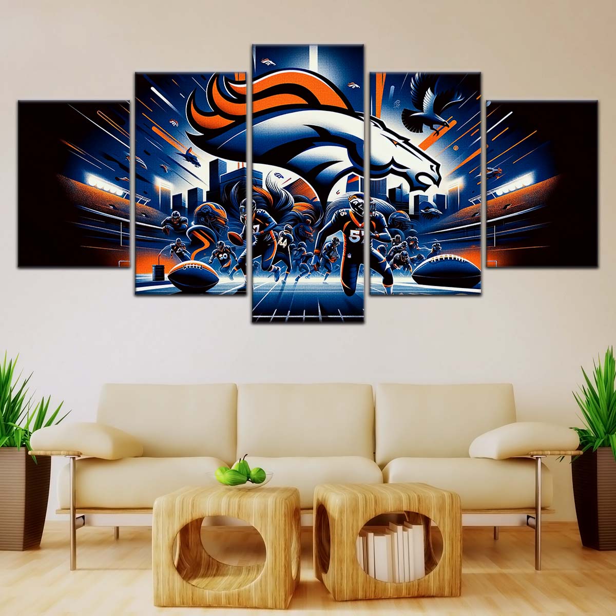 American Football Canvas Wall Art - AF5176 - Denver Broncos - NFL Teams