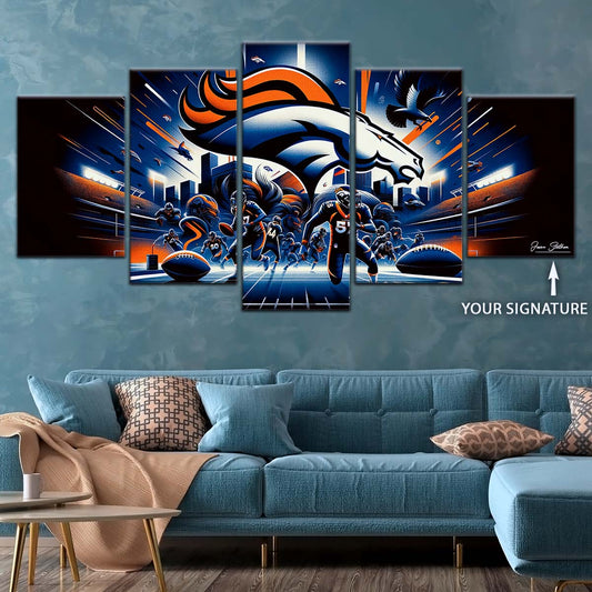 American Football Canvas Wall Art - AF5176 - Denver Broncos - NFL Teams