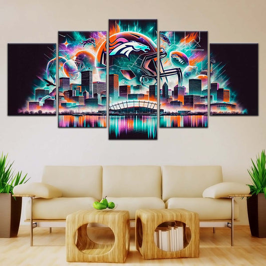 American Football Canvas Wall Art - AF5179 - Denver Broncos - NFL Teams